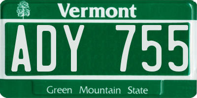 VT license plate ADY755