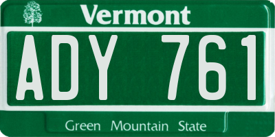 VT license plate ADY761