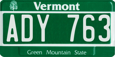 VT license plate ADY763