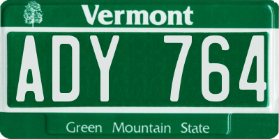 VT license plate ADY764
