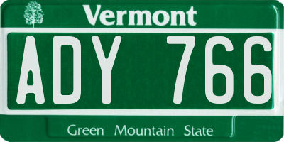 VT license plate ADY766