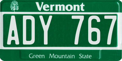 VT license plate ADY767
