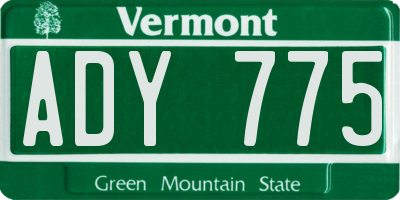 VT license plate ADY775