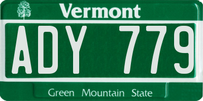 VT license plate ADY779
