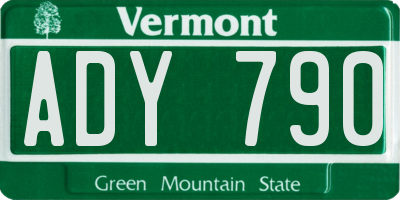 VT license plate ADY790