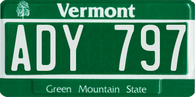 VT license plate ADY797
