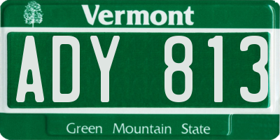 VT license plate ADY813