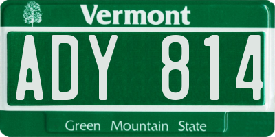 VT license plate ADY814