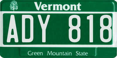 VT license plate ADY818