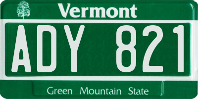 VT license plate ADY821