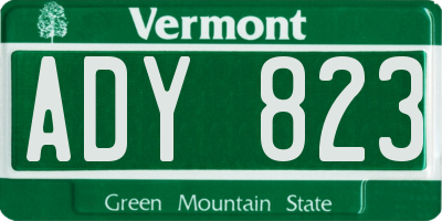VT license plate ADY823