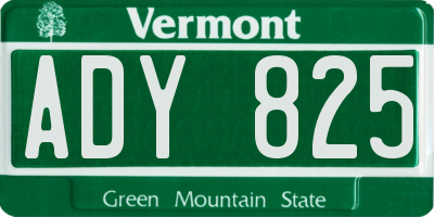 VT license plate ADY825
