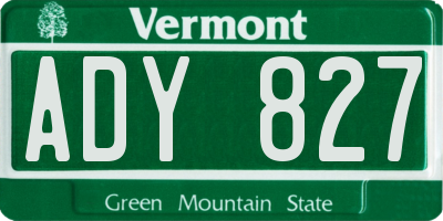 VT license plate ADY827