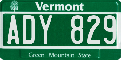 VT license plate ADY829