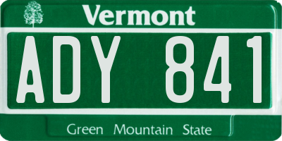 VT license plate ADY841