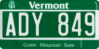 VT license plate ADY849