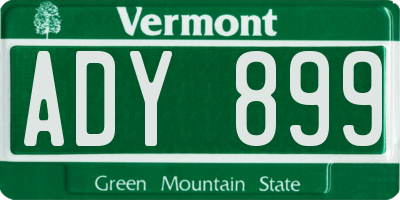 VT license plate ADY899