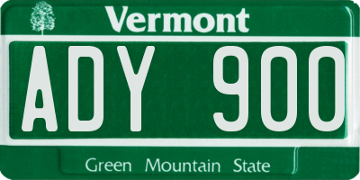VT license plate ADY900