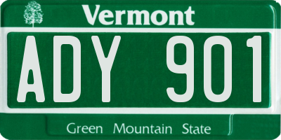 VT license plate ADY901