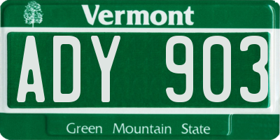 VT license plate ADY903