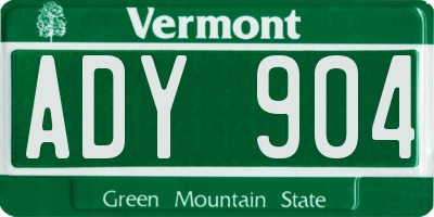 VT license plate ADY904