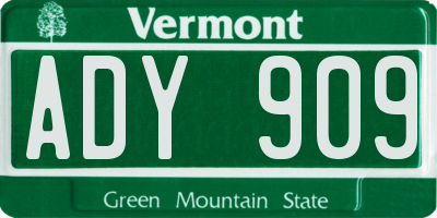 VT license plate ADY909
