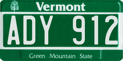 VT license plate ADY912