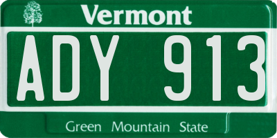 VT license plate ADY913