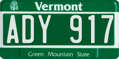 VT license plate ADY917