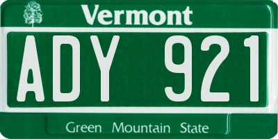 VT license plate ADY921