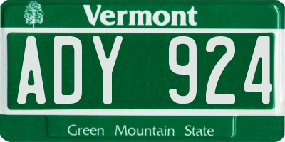 VT license plate ADY924
