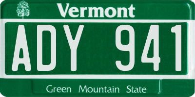 VT license plate ADY941
