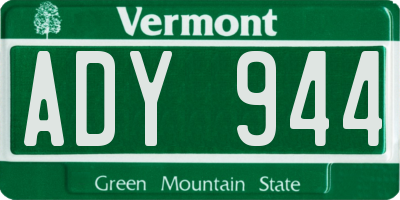 VT license plate ADY944