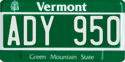 VT license plate ADY950
