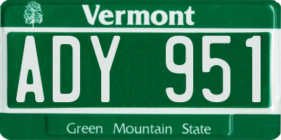 VT license plate ADY951