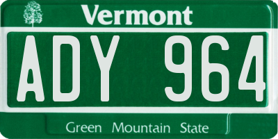 VT license plate ADY964