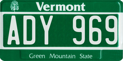 VT license plate ADY969