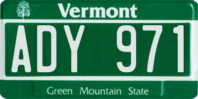 VT license plate ADY971