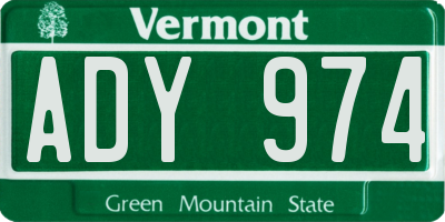 VT license plate ADY974
