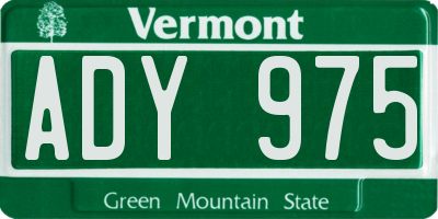 VT license plate ADY975