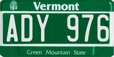 VT license plate ADY976
