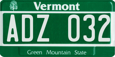 VT license plate ADZ032