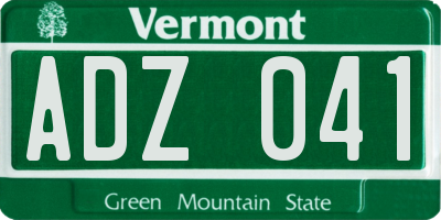 VT license plate ADZ041