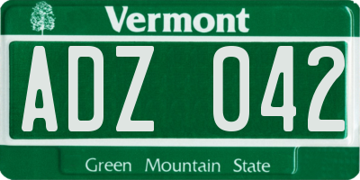 VT license plate ADZ042