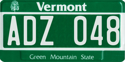 VT license plate ADZ048