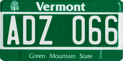 VT license plate ADZ066