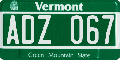 VT license plate ADZ067