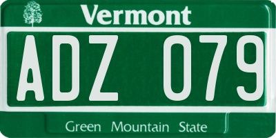 VT license plate ADZ079