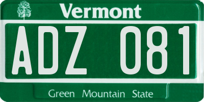 VT license plate ADZ081