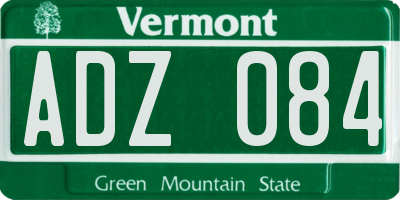 VT license plate ADZ084
